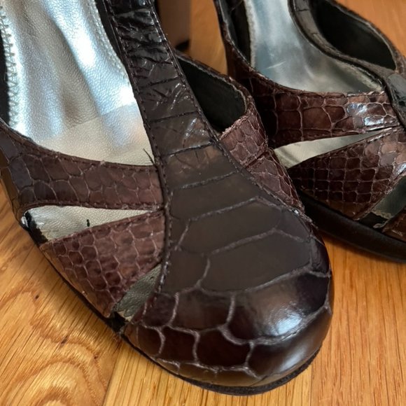 Vintage Calvin Klein Jeckel Boa Print Heeled Mary Jane Sandal - Picture 11 of 15